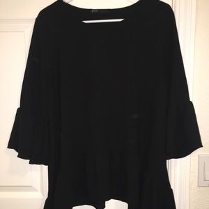 Black Ruffled Blouse